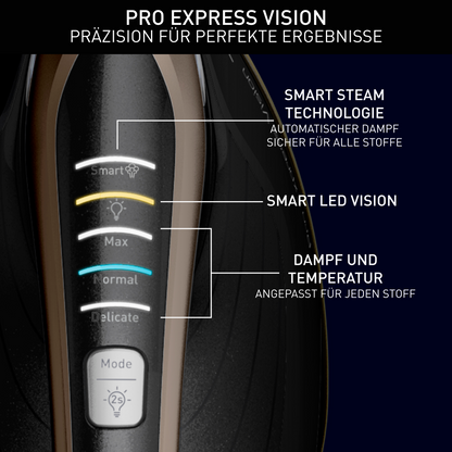 TEFAL Pro Express Vision (GV9820) Dampfbügelstation Schwarz/Gold